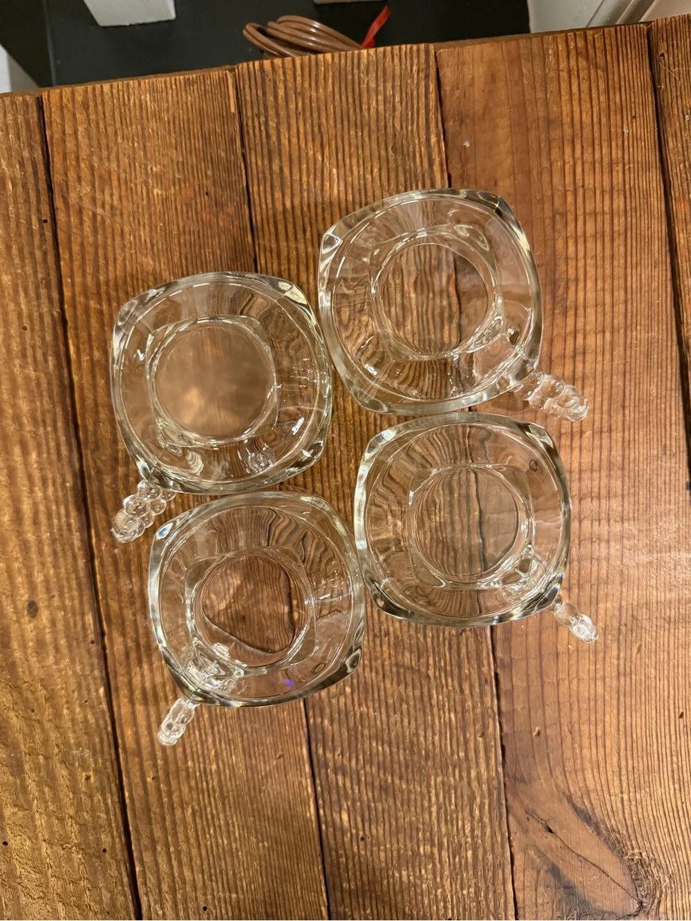 (4) vintage Hazel Atlas clear glass punch or snack cups
